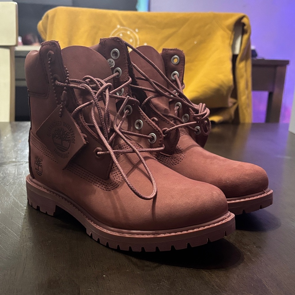 Timberland Men's Maroon Lace-Up Boots